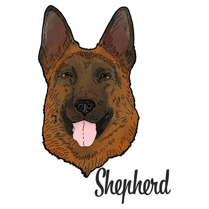 Tan & Red German Shepherd Headshot - Adult Unisex Hoodie Sweatshirt