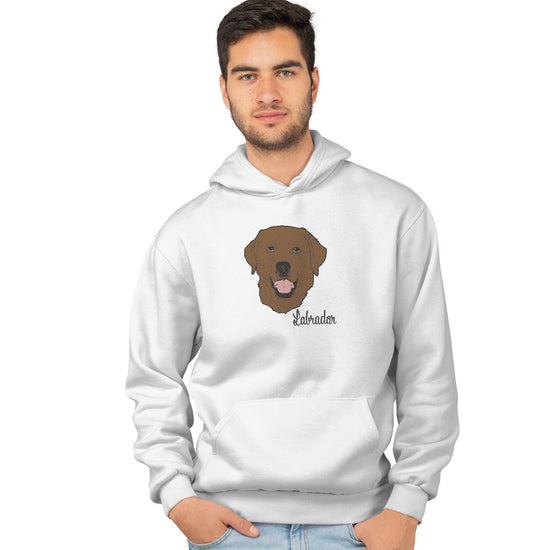 Animal Pride - Chocolate Labrador Headshot - Adult Unisex Hoodie Sweatshirt