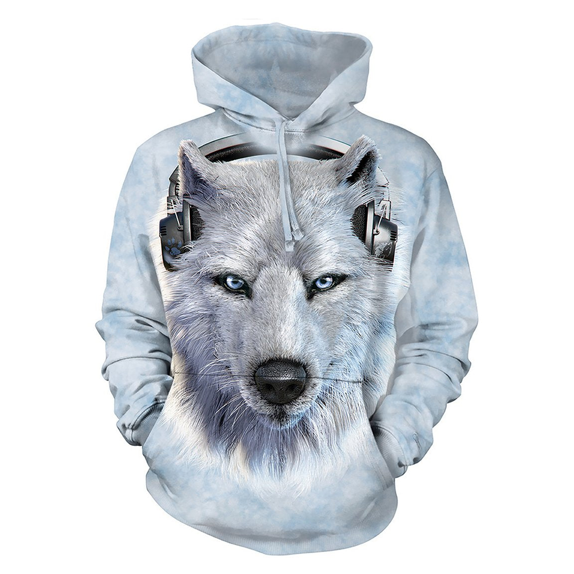 White Wolf DJ - Adult Unisex Hoodie Sweatshirt