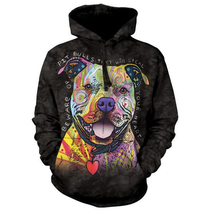 The Mountain Beware Of Pit Bulls - Hoodie Sweatshirt