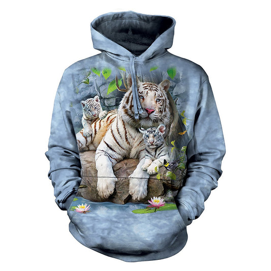 White Tigers of Bengal - Adult Unisex Hoodie Sweatshirt
