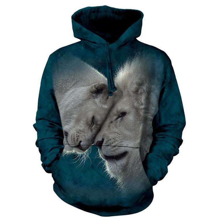 The Mountain White Lions Love - Hoodie Sweatshirt