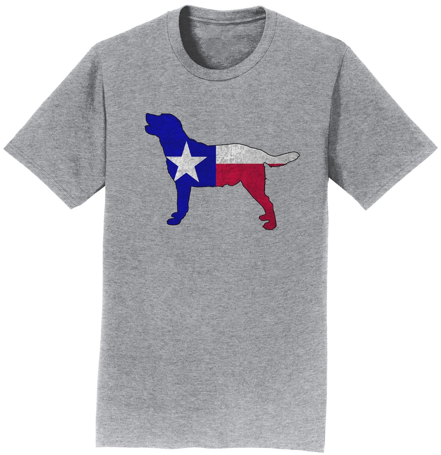 Texas Flag Pattern Lab Silhouette - Adult Unisex T-Shirt