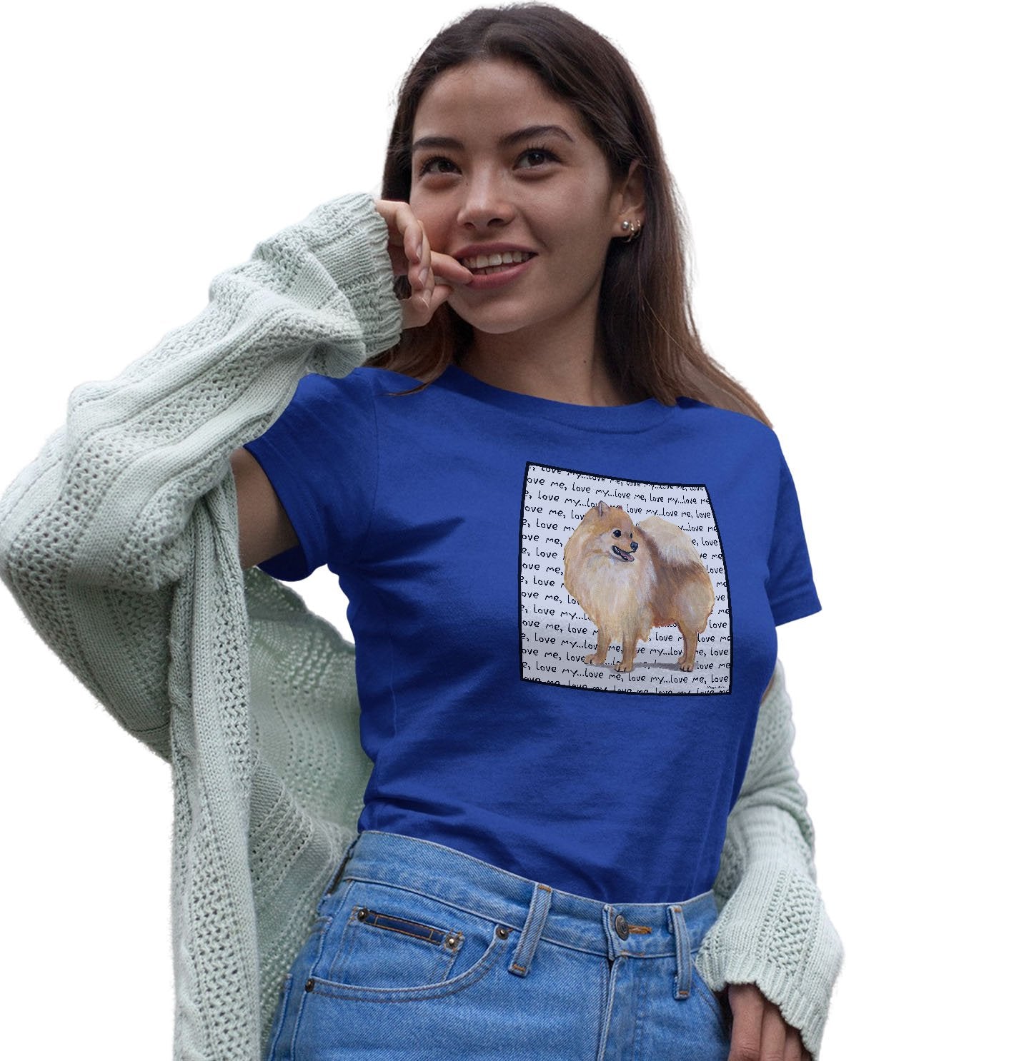 Pomeranian Love Text - Women's Fitted T-Shirt