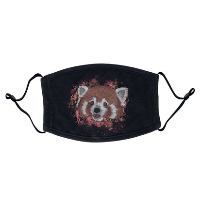 Red Panda Pink Illustration - Adult Adjustable Face Mask