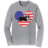 USA Flag Boston Terrier Puppy - Adult Unisex Long Sleeve T-Shirt