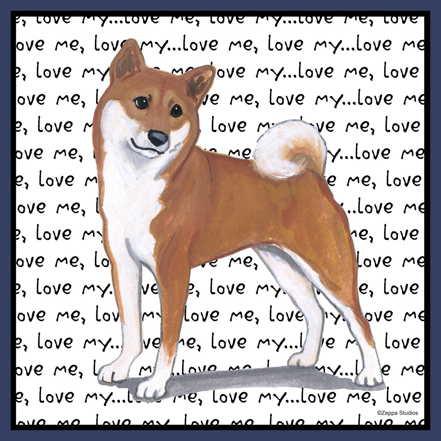 Shiba Inu Love Text - Adult Unisex Hoodie Sweatshirt