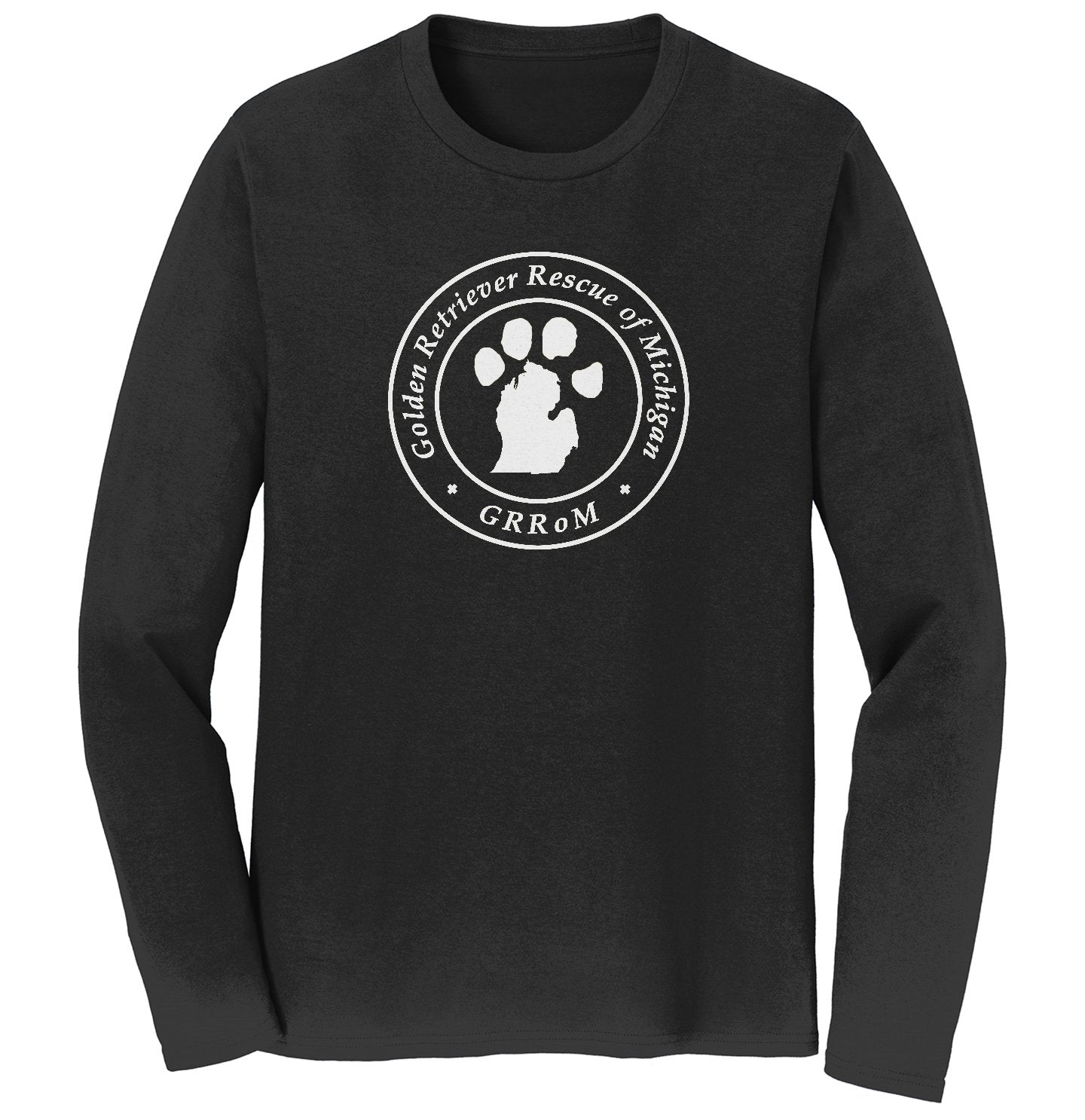 Golden Retriever Rescue of Michigan Logo - Full Front White - Long Sleeve T-Shirt