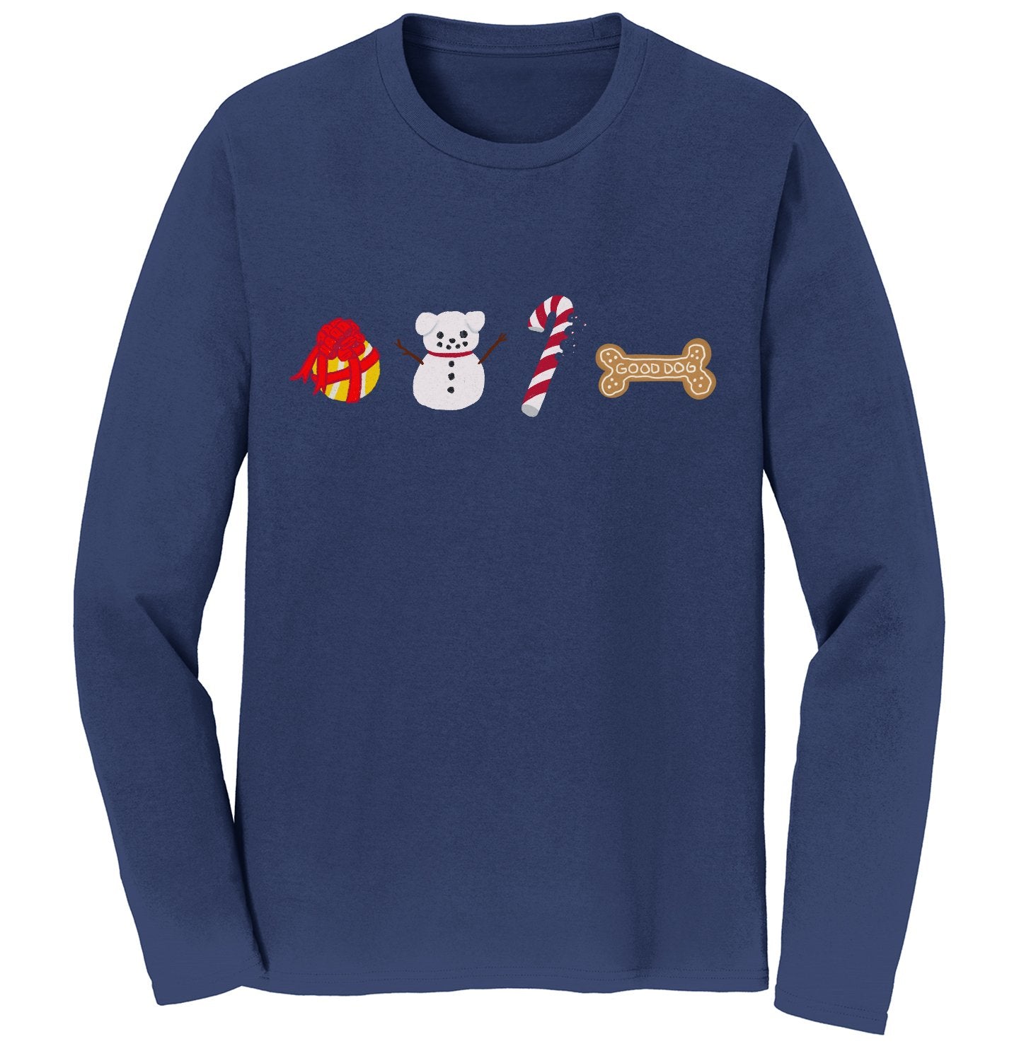Christmas Dog Pattern - Holidays - Long Sleeve T-Shirt