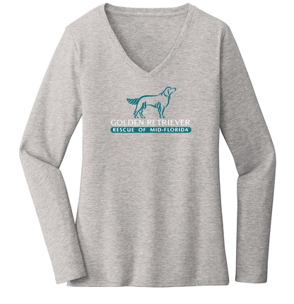 Golden Retriever Rescue of Mid-Florida Logo - Women's V-Neck Long Sleeve T-Shirt