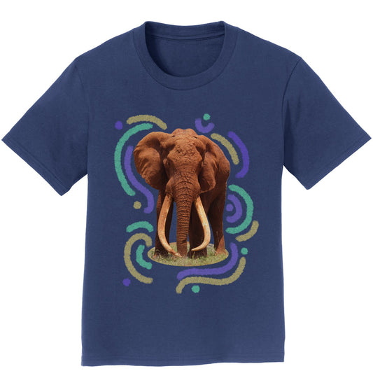 Wiggly Lines Elephant - Kids' Unisex T-Shirt