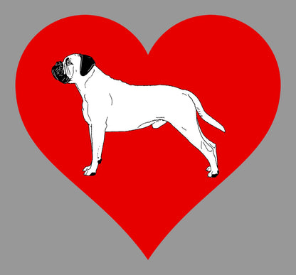 Bullmastiff on Heart Left Chest - Women's Full-Zip Hoodie Sweatshirt