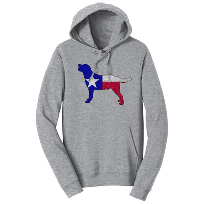 Texas Flag Pattern Lab Silhouette - Adult Unisex Hoodie Sweatshirt