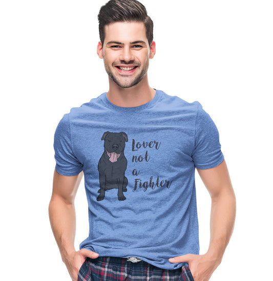 Animal Pride - Black Pit Bull Lover Not Fighter - Adult Tri-Blend T-Shirt