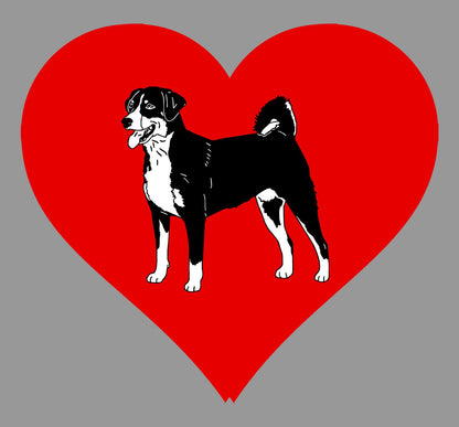 Appenzeller Sennenhund on Heart Left Chest - Women's Full-Zip Hoodie Sweatshirt