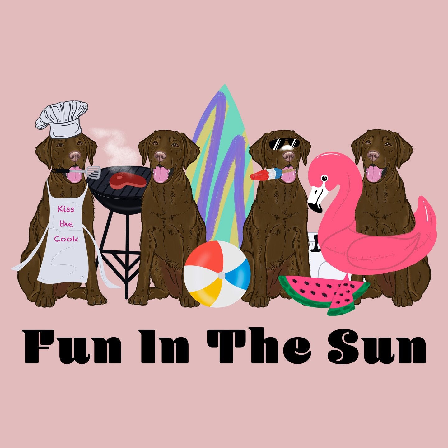 Summer Lineup Chocolate Lab - Women's Fitted T-Shirt