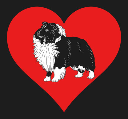 Shetland Sheepdog on Heart Left Chest - Women's Full-Zip Hoodie Sweatshirt