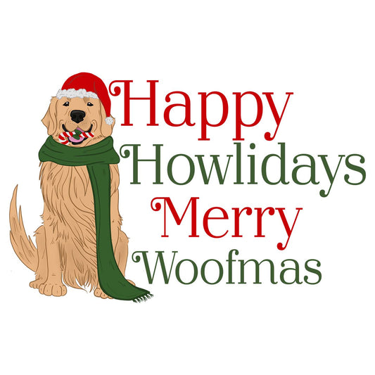 Merry Woofmas Golden Retriever - Adult Unisex Long Sleeve T-Shirt