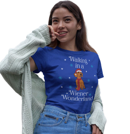 Red Wiener Wonderland - Women's Fitted T-Shirt