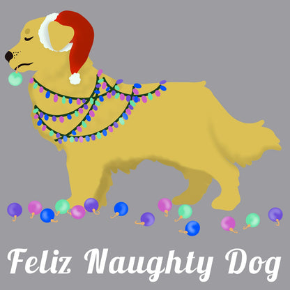 Feliz Naughty Dog Golden Retriever - Adult Unisex T-Shirt