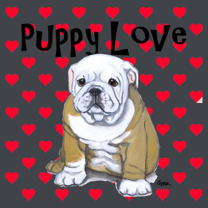 Bulldog Puppy Love - Women's Fitted T-Shirt