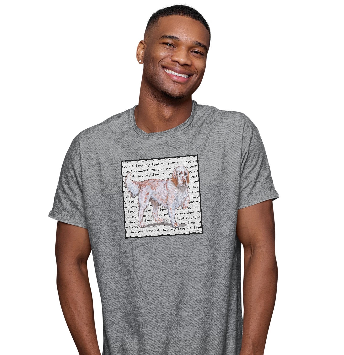 English Setter Love Text - Adult Unisex T-Shirt