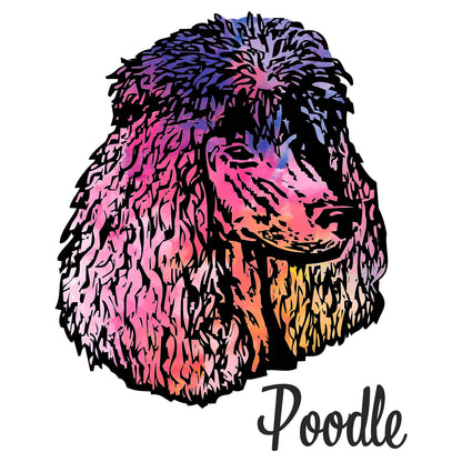 Colorful Poodle Headshot - Adult Unisex Hoodie Sweatshirt