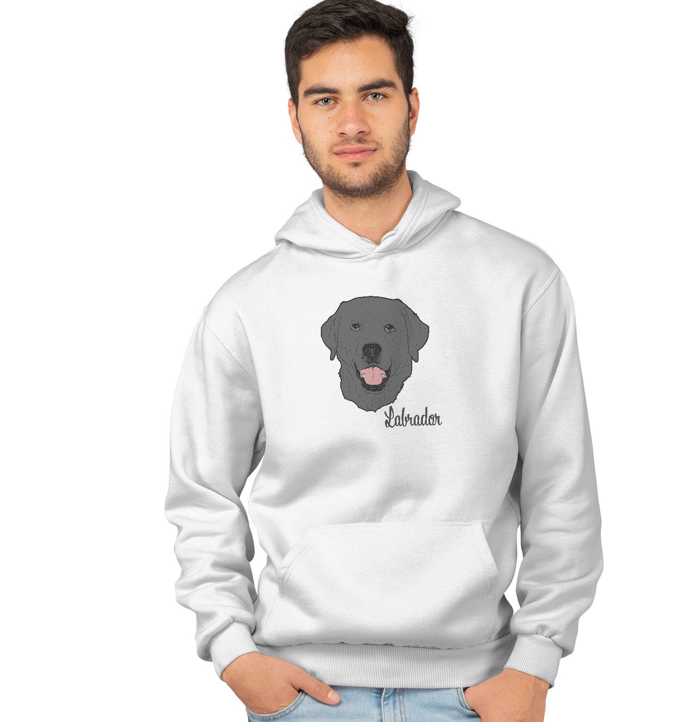 Animal Pride - Black Labrador Headshot - Adult Unisex Hoodie Sweatshirt