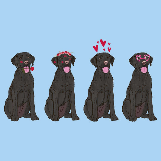 Black Lab Love Line Up - Adult Unisex T-Shirt