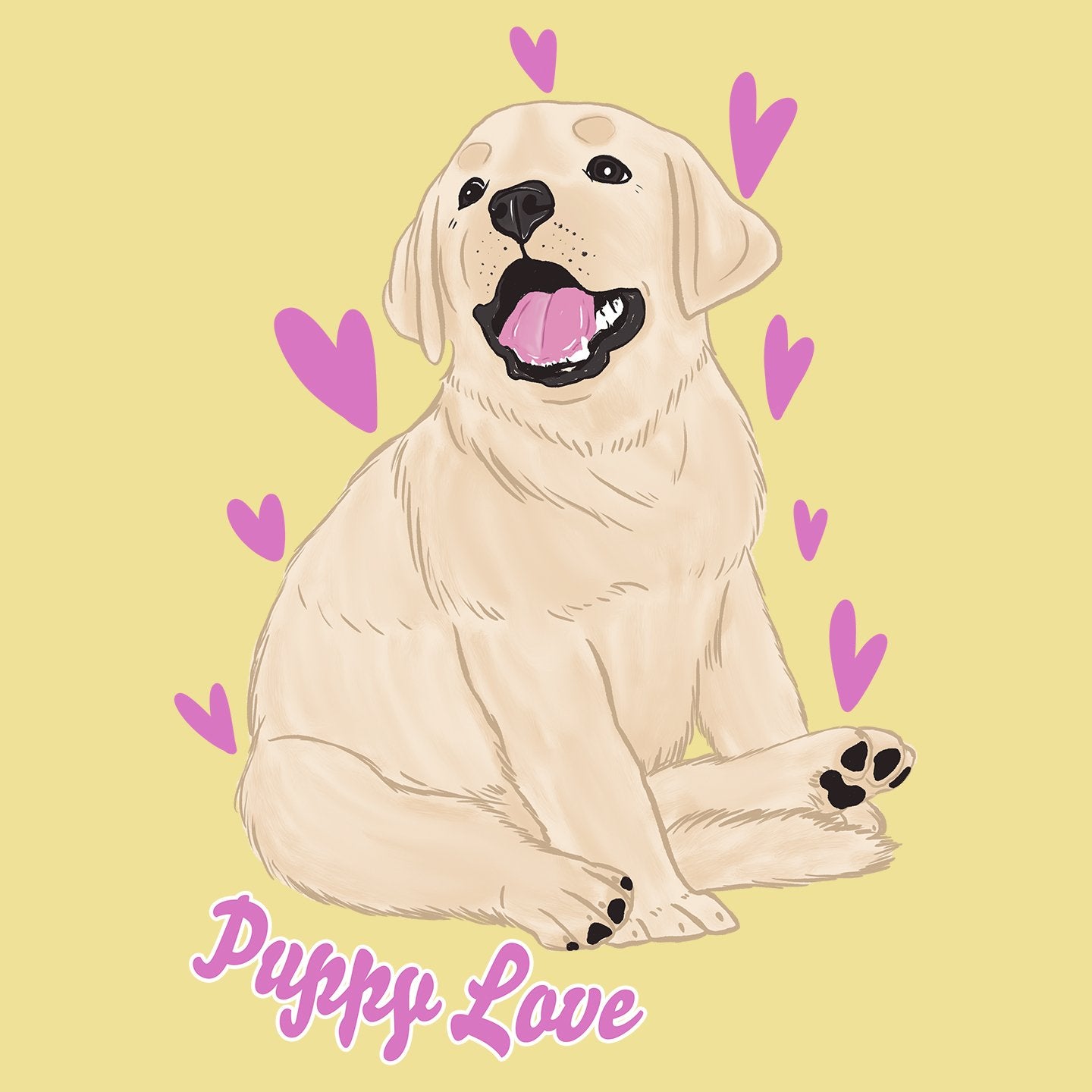 Yellow Labrador Puppy Love - Adult Unisex T-Shirt