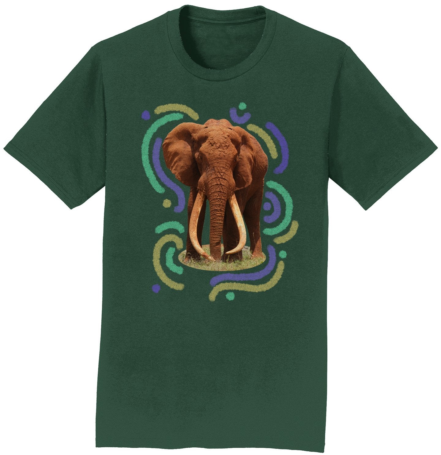 Wiggly Lines Elephant - Adult Unisex T-Shirt