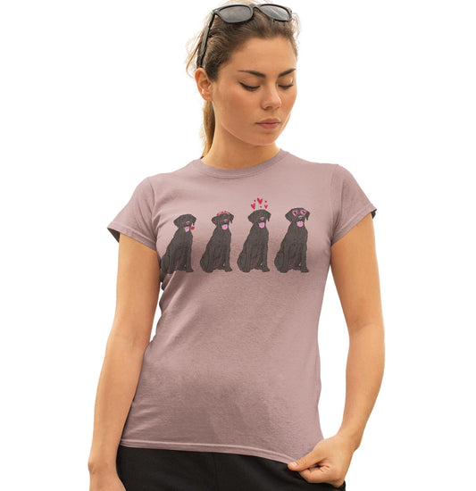 Animal Pride - Black Lab Love Line Up - Women's Fitted T-Shirt