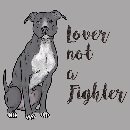 Grey Pit Bull Lover Not Fighter - Women's V-Neck Long Sleeve T-Shirt
