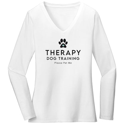 Animal Pride - Therapy Dog Training - Women's V-Neck Long Sleeve T-Shirt