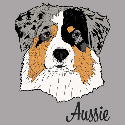 Blue Merle Aussie Headshot - Women's V-Neck T-Shirt