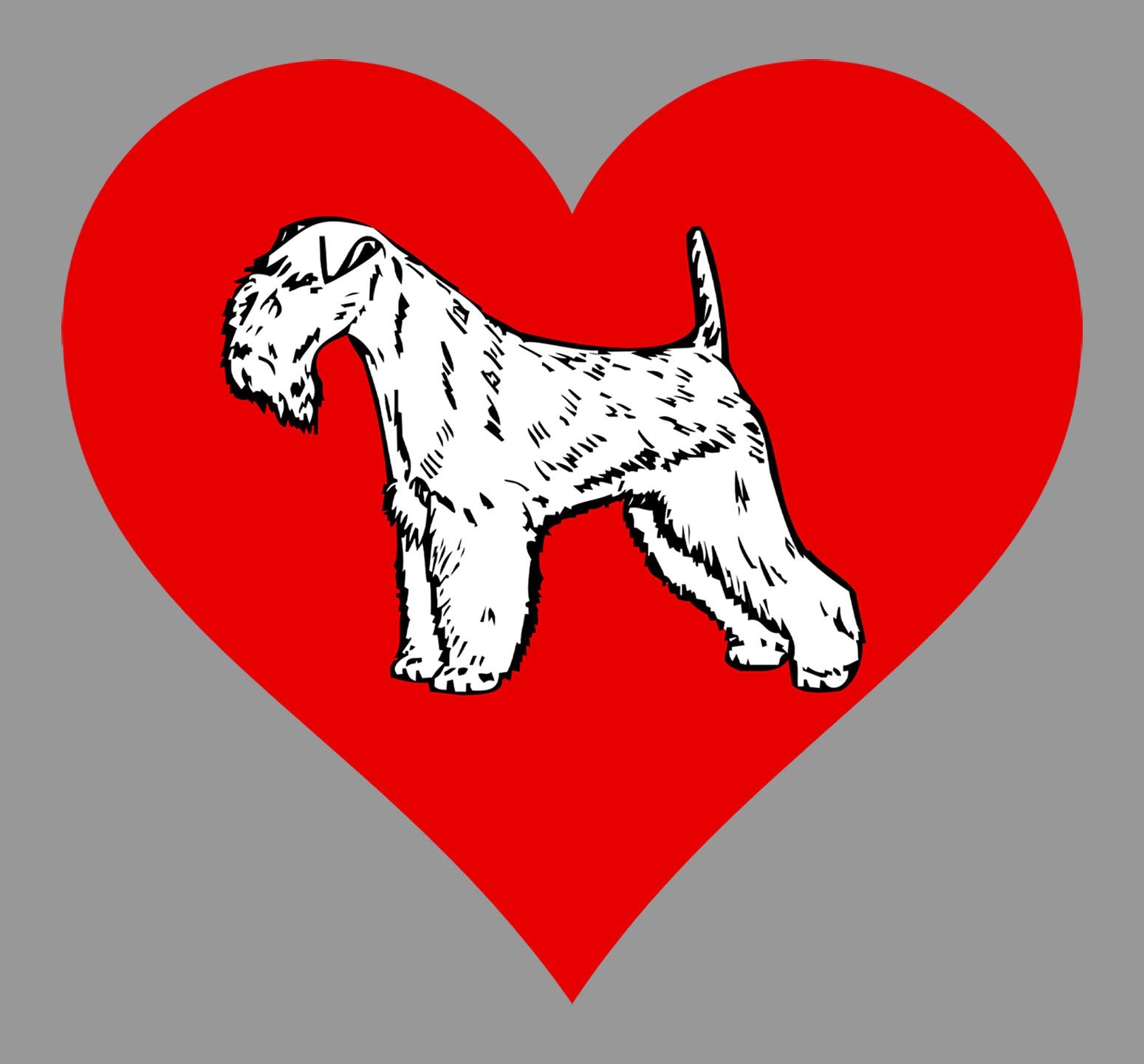 Lakeland Terrier on Heart Left Chest - Women's Full-Zip Hoodie Sweatshirt