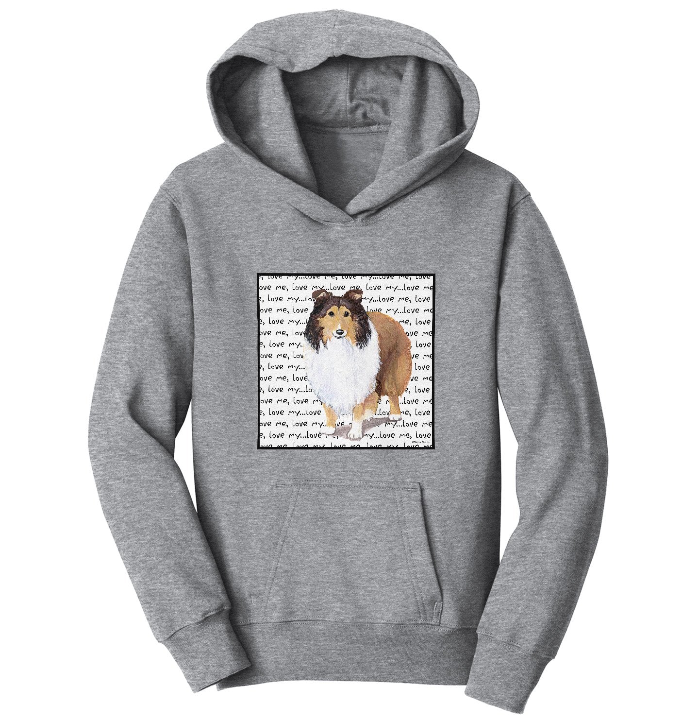 Sheltie Love Text - Kids' Unisex Hoodie Sweatshirt