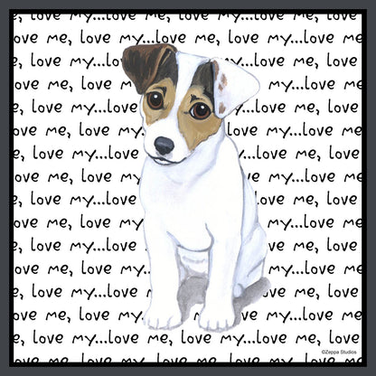 Jack Russell Puppy Love Text - Women's Fitted T-Shirt