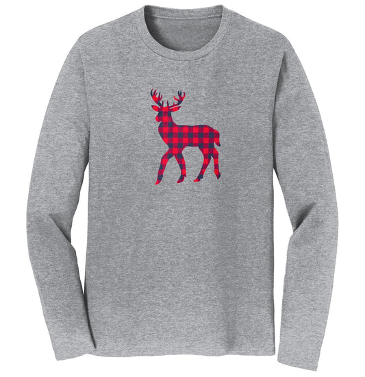 Plaid Deer - Adult Unisex Long Sleeve T-Shirt