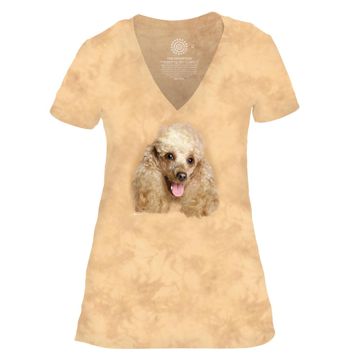 Happy Poodle Portrait - Women's Tri-Blend V-Neck T-Shirt