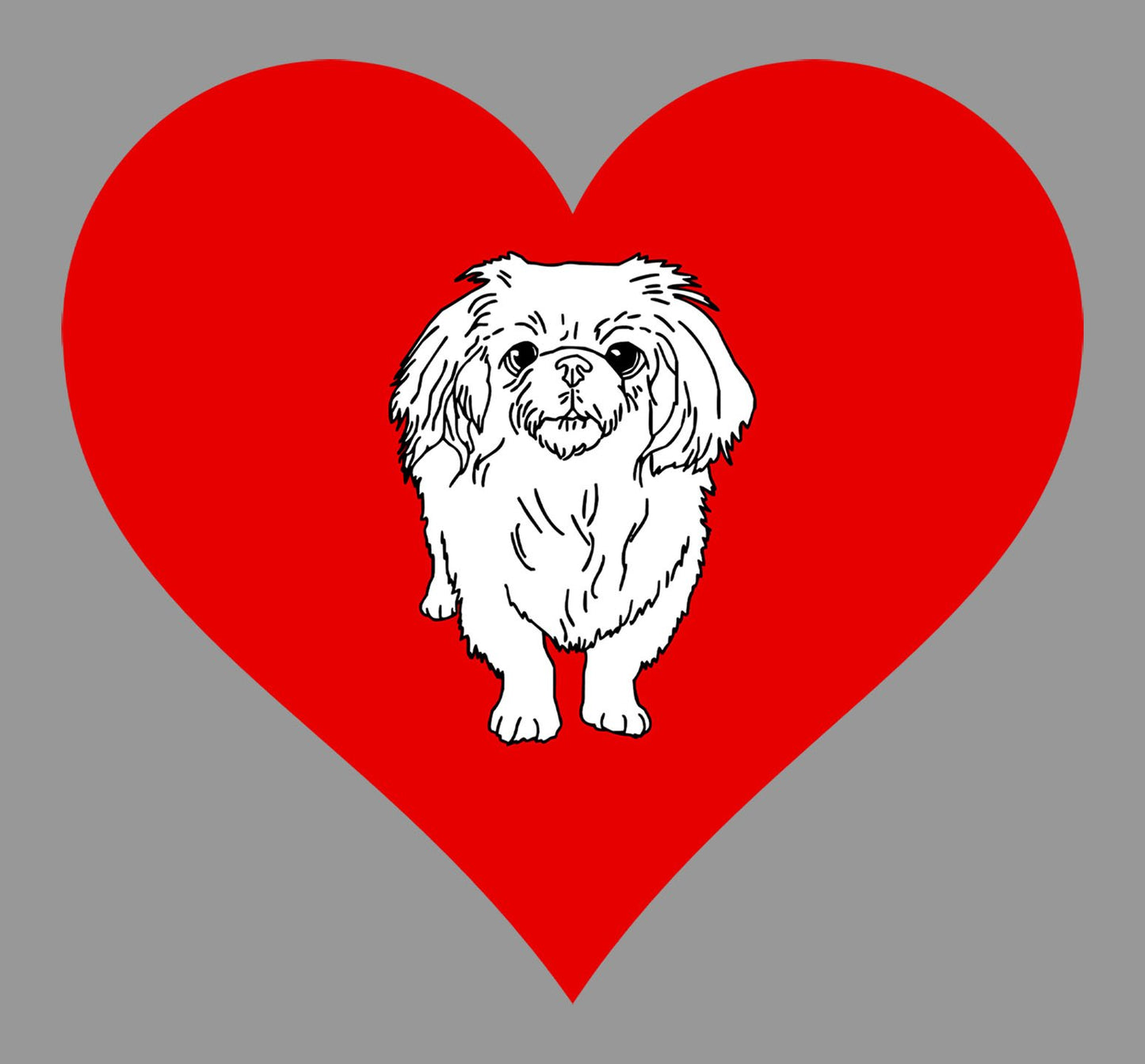Pekingese on Heart Left Chest - Women's Full-Zip Hoodie Sweatshirt