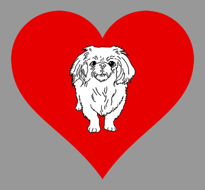 Pekingese on Heart Left Chest - Women's Full-Zip Hoodie Sweatshirt