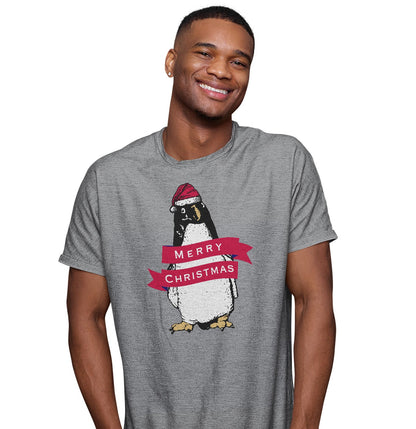 Merry Christmas Penguin - Adult Unisex T-Shirt