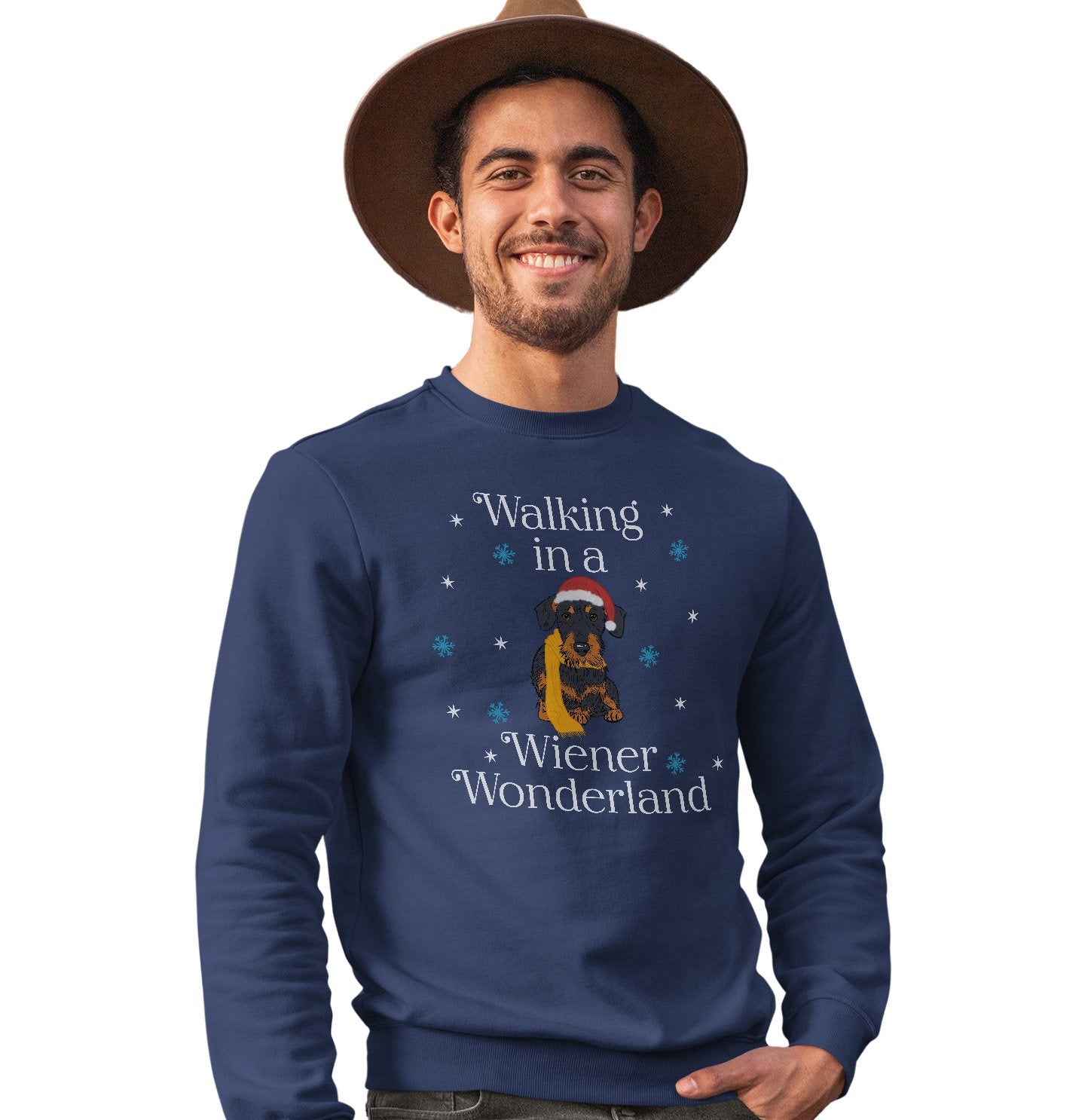 Animal Pride - Wire Haired Wiener Wonderland - Adult Unisex Crewneck Sweatshirt