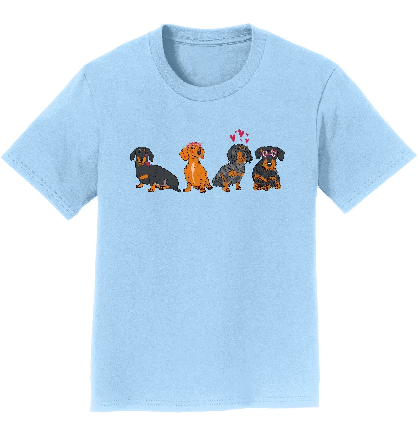 Animal Pride - Dachshund Love Line Up - Kids' Unisex T-Shirt