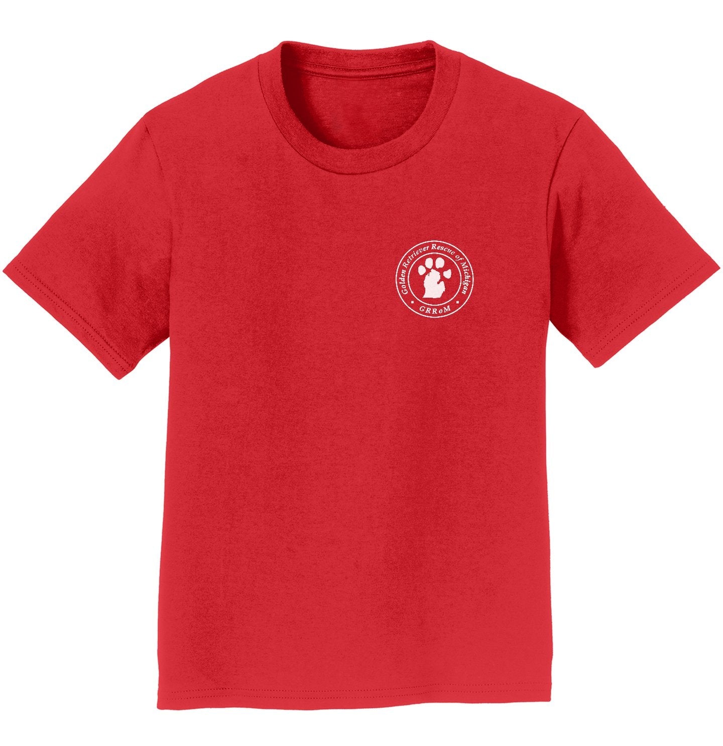 Golden Retriever Rescue of Michigan White Left Chest Logo - Kids' Unisex T-Shirt