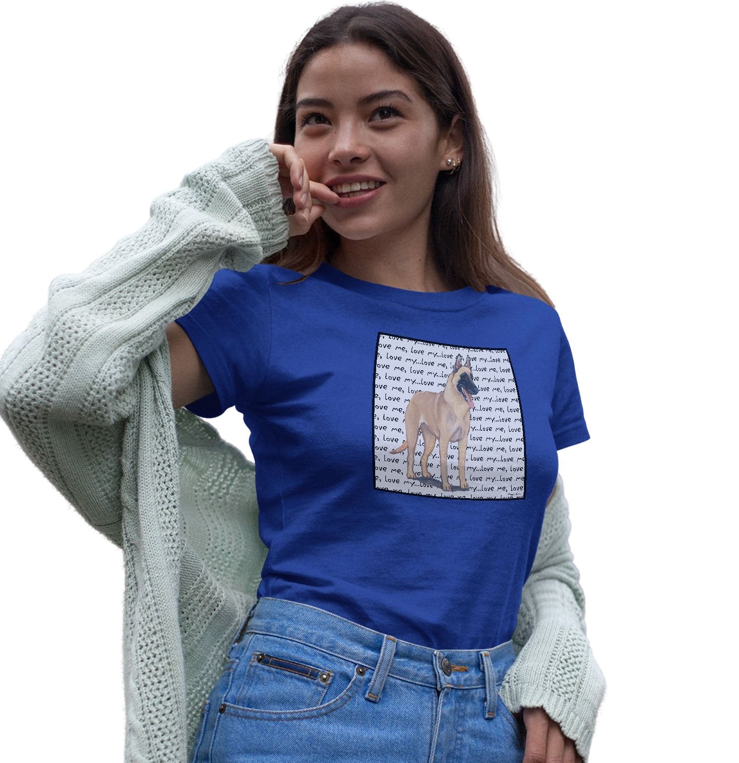 Belgian Malinois Love Text - Women's Fitted T-Shirt