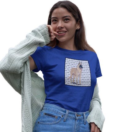 Belgian Malinois Love Text - Women's Fitted T-Shirt