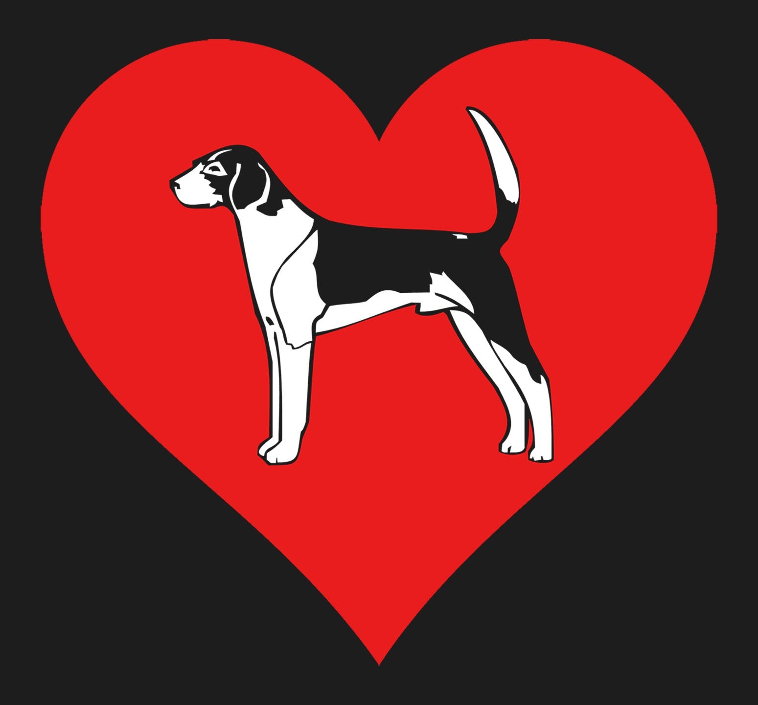 American Foxhound on Heart Left Chest - Women's Full-Zip Hoodie Sweatshirt