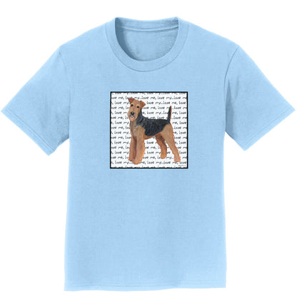 Airedale Terrier Love Text - Kids' Unisex T-Shirt